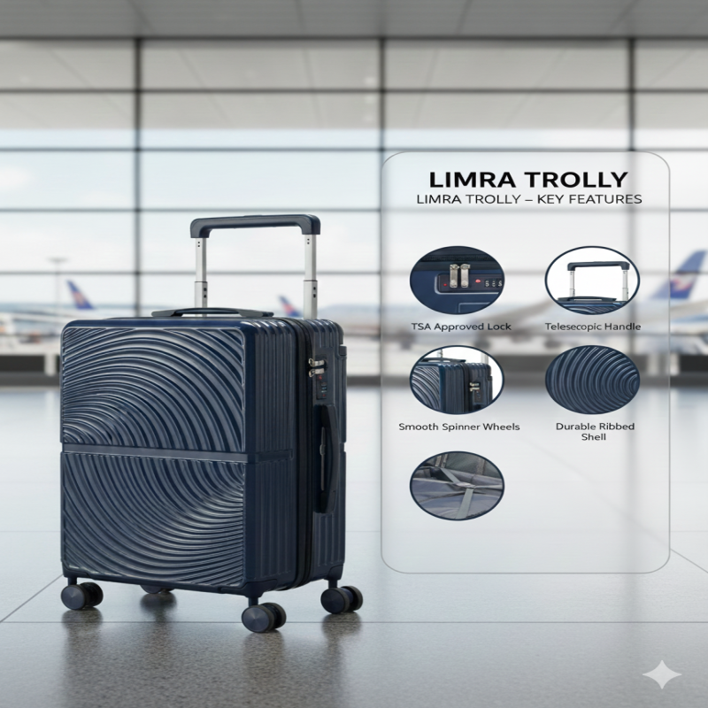 ليمرا شنطة سفر حديثة مصنوع من مادة بولي كربونات مخ...