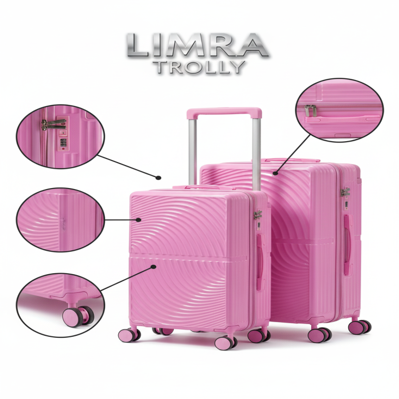 طقم شنط سفر من ليمرا مصنوع من مادة البولي كربونات...