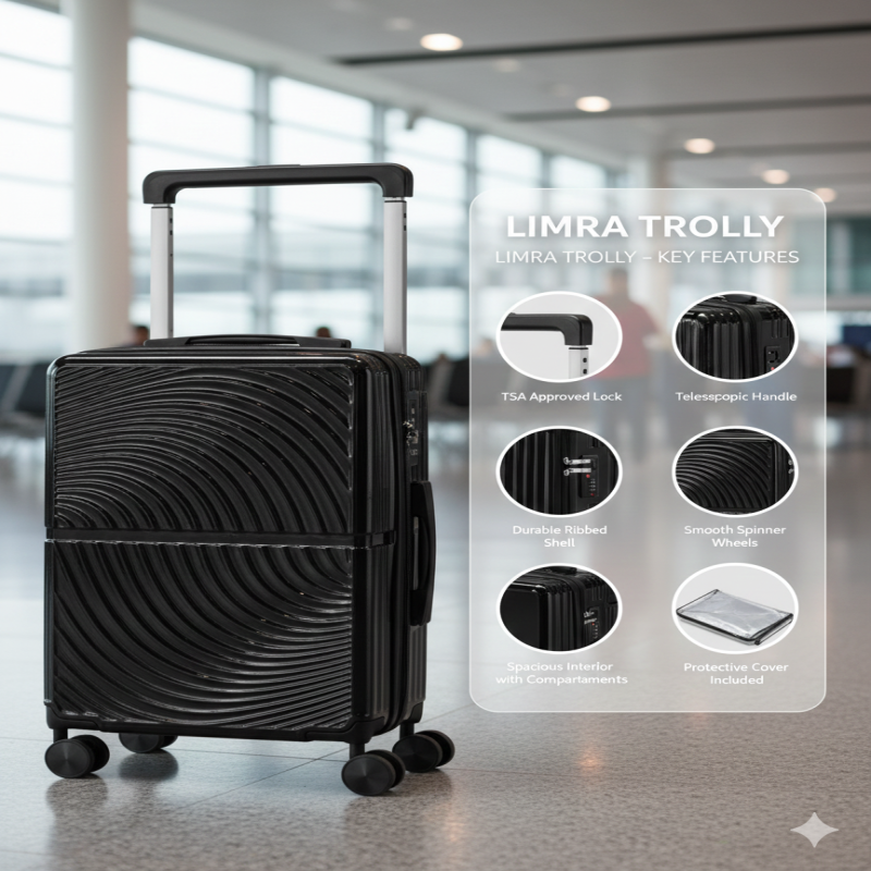 ليمرا شنطة سفر حديثة مصنوع من مادة بولي كربونات مخ...