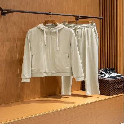 طقم سترة رجالي رياضية فاخرة أحادية اللون بهودي ومع...