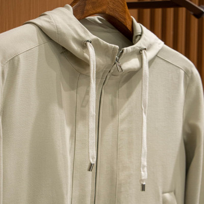 طقم سترة رجالي رياضية فاخرة أحادية اللون بهودي ومع...