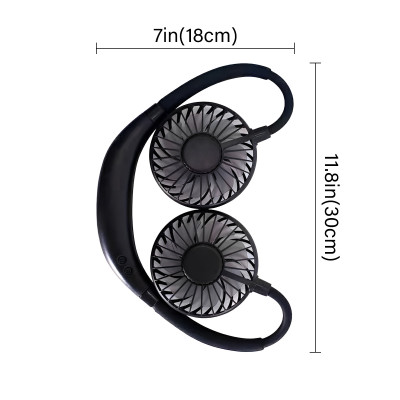 مروحة رقبة محمولة USB تبريد شخصي مزدوج بـ 3 سرعات
