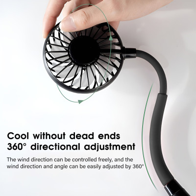 مروحة رقبة محمولة USB تبريد شخصي مزدوج بـ 3 سرعات