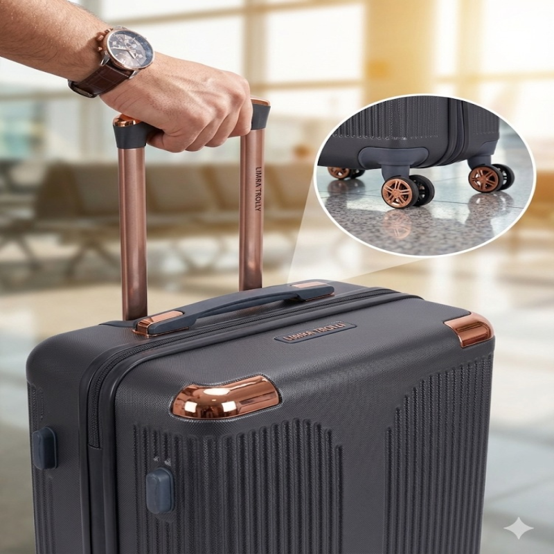 ليمرا طقم شنط سفر مكون من 4 حقائب أمتعة بعجلات و ب...