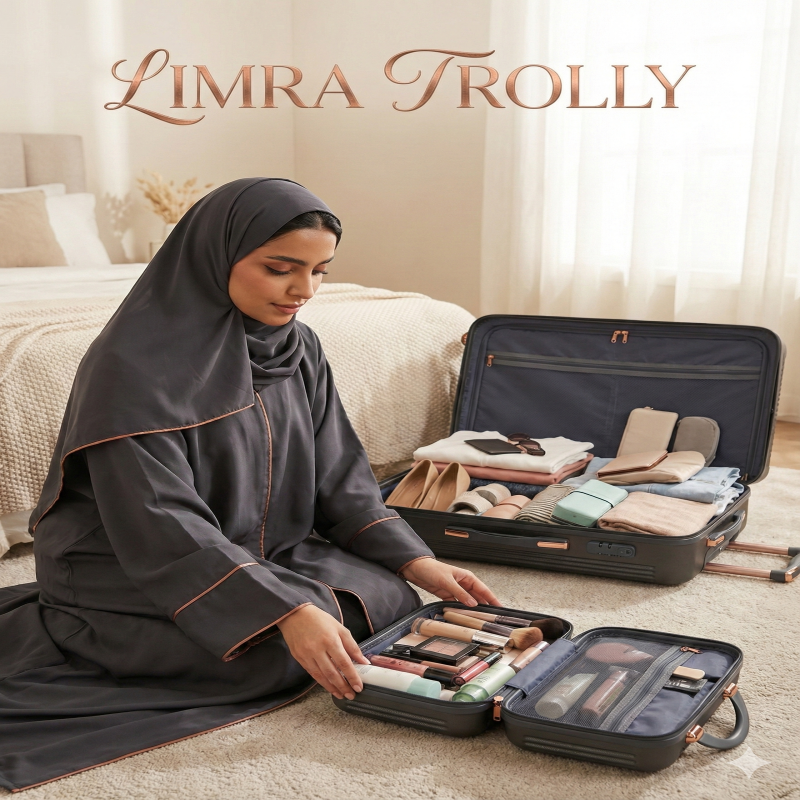 ليمرا طقم شنط سفر مكون من 4 حقائب أمتعة بعجلات و ب...