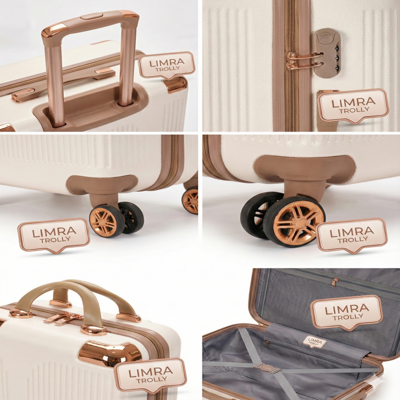 ليمرا طقم شنط سفر مكون من 4 حقائب أمتعة بعجلات و ب...
