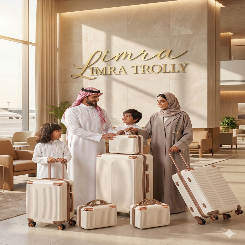 ليمرا طقم شنط سفر مكون من 4 حقائب أمتعة بعجلات و ب...