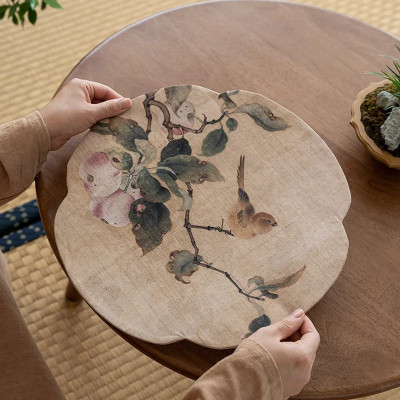 Chinese Flower Gauze Tea Mat Tea Set Bird Table Ma...
