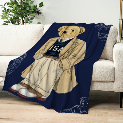 الفانيلا الدافئة B-الدببة لينة بطانية قطيفة الكرتو...