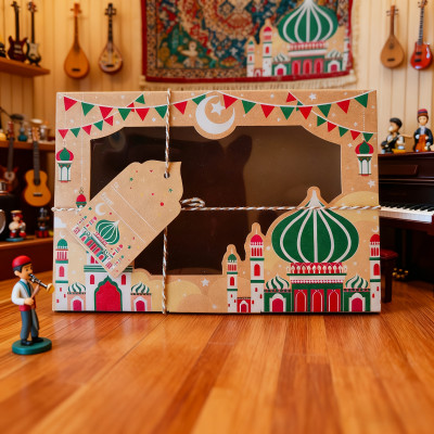 12/24 قطعة عيد مبارك خمر نافذة كرافت صندوق ورقي مع...