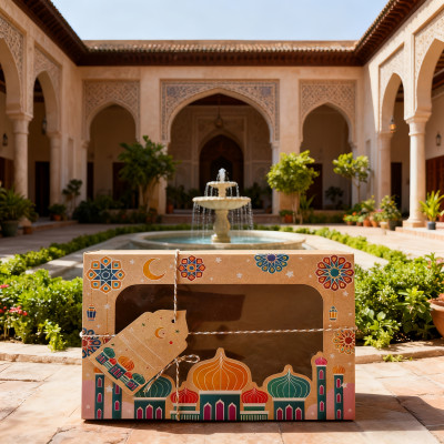 12/24 قطعة عيد مبارك خمر نافذة كرافت صندوق ورقي مع...