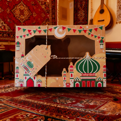 12/24 قطعة عيد مبارك خمر نافذة كرافت صندوق ورقي مع...