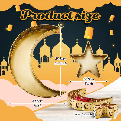 ديكور صواني رمضان، صواني تقديم قمر عيد مبارك، صيني...