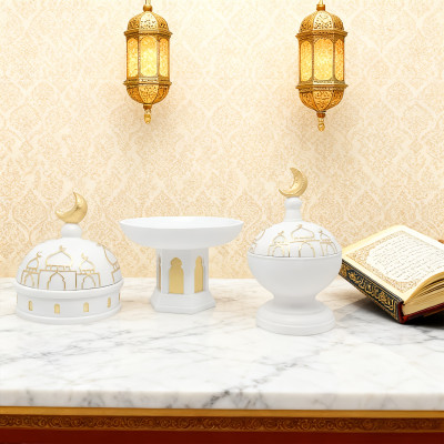 مجموعة ديكور رمضان الإسلامية - زخارف طاولة الصلاة...