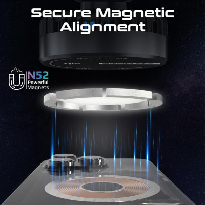 شاحن سيارة لاسلكي فائق السرعة حاصل على شهادة ال Qi...