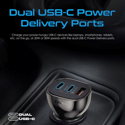 شاحن سيارة فعّال ومدمج بتصميم شفاف يوفر شحن سريع ب...