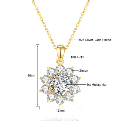 قلادة Szjinao-Moissanite للنساء ، مجوهرات بشهادة ،...
