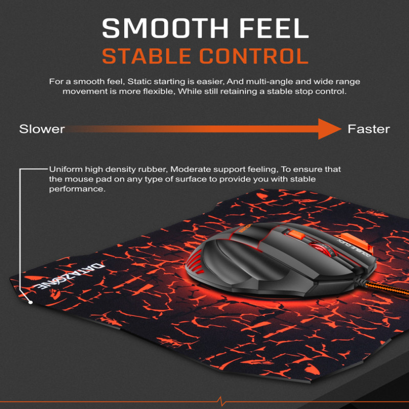 طقم قيمنق ماوس 7 دي مع ماوس باد لون برتقالي جذاب