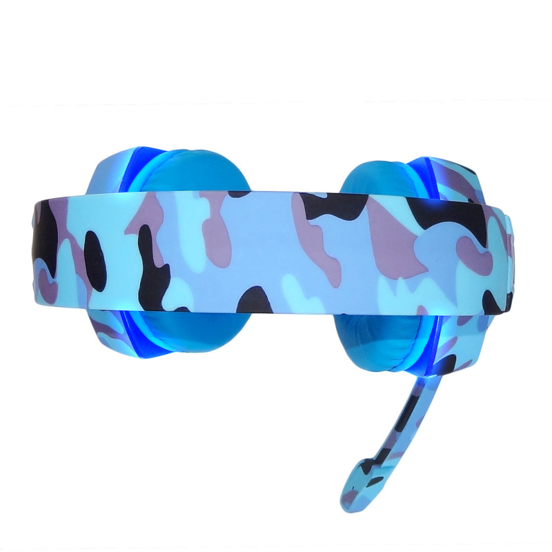 سماعة قيمنق جيشي أزرق مع مايك صوت عازل لسوني 5 واك...