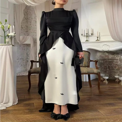 فستان نسائي ساتان مميز وأنيق ومثالي للأعياد والمنا...