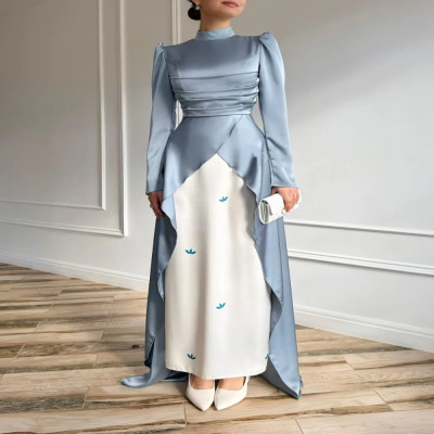 فستان نسائي ساتان مميز وأنيق ومثالي للأعياد والمنا...