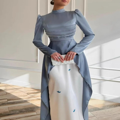 فستان نسائي ساتان مميز وأنيق ومثالي للأعياد والمنا...