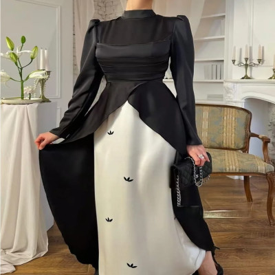 فستان نسائي ساتان مميز وأنيق ومثالي للأعياد والمنا...