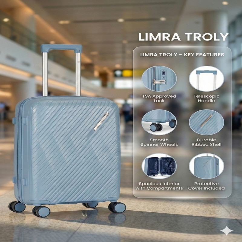 شنطة سفر من ليمرا مخصصة لكبينة الطائرة مقاس 20 بوص...