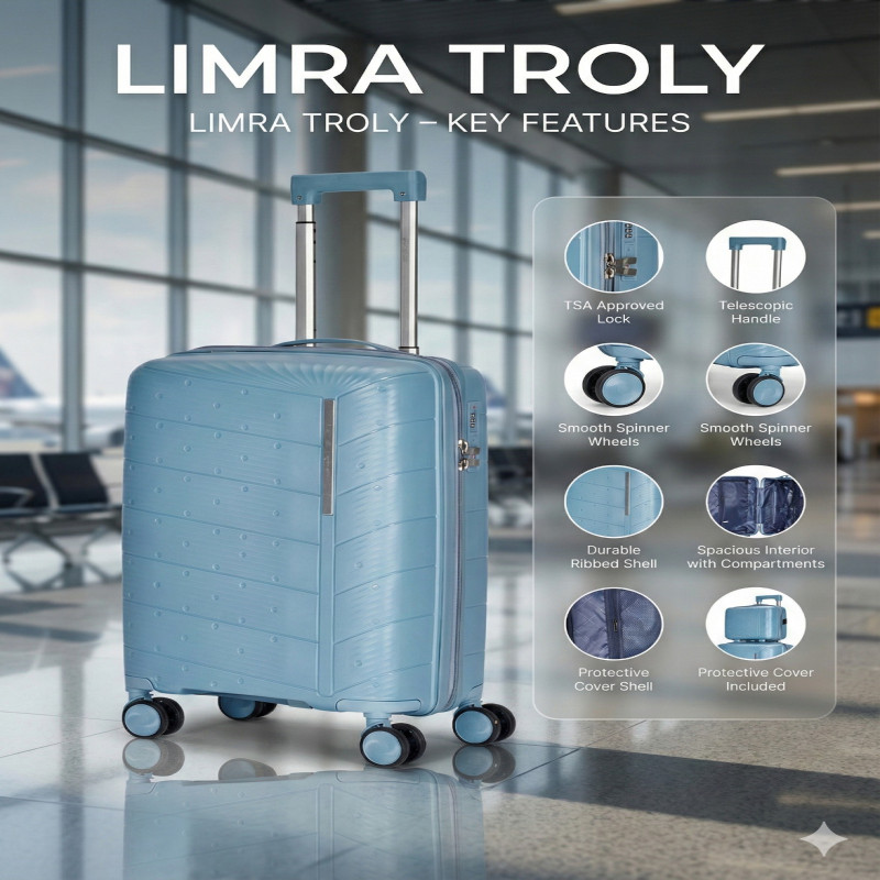 طقم شنط سفر مكون من 4 حقائب أمتعة بعجلات و بتصميم...