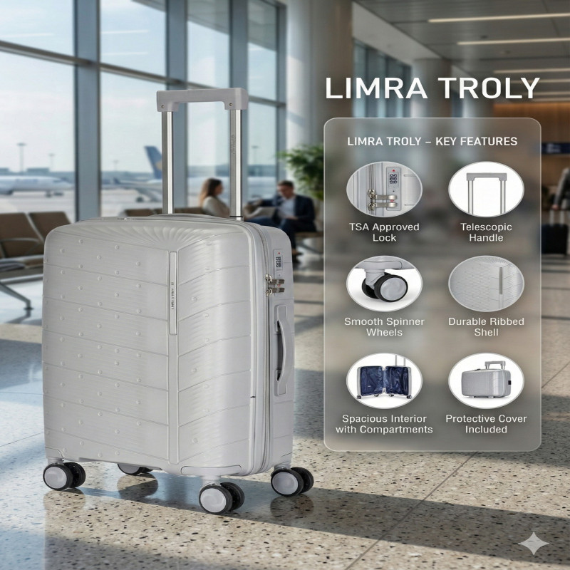 طقم شنط سفر مكون من 4 حقائب أمتعة بعجلات و بتصميم...