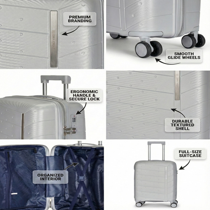 طقم شنط سفر مكون من 4 حقائب أمتعة بعجلات و بتصميم...