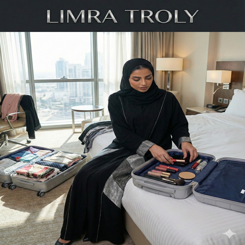 طقم شنط سفر مكون من 4 حقائب أمتعة بعجلات و بتصميم...