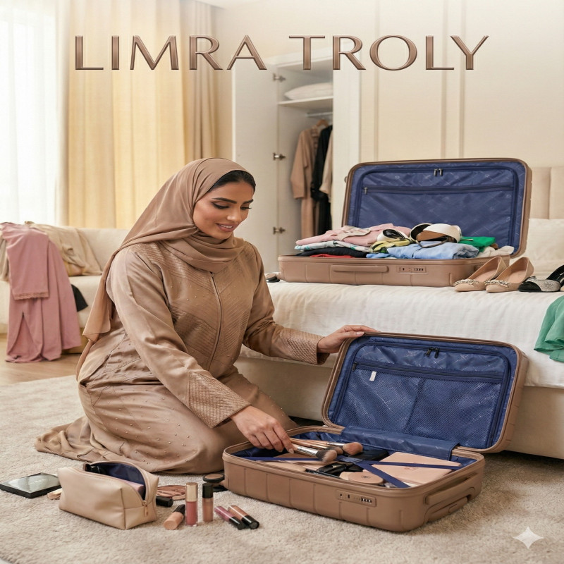 طقم شنط سفر مكون من 4 حقائب أمتعة بعجلات و بتصميم...