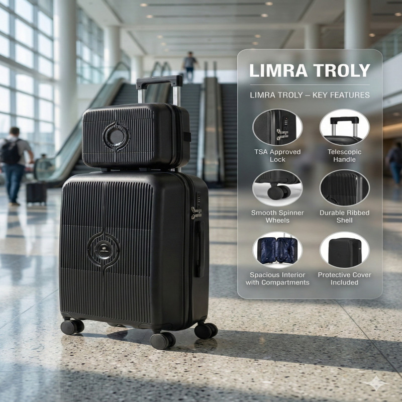 طقم شنط سفر مكون من 4 حقائب أمتعة بعجلات و بتصميم...