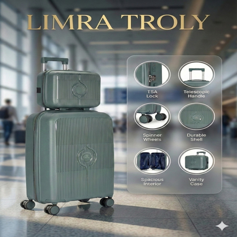 طقم شنط سفر مكون من 4 حقائب أمتعة بعجلات و بتصميم...