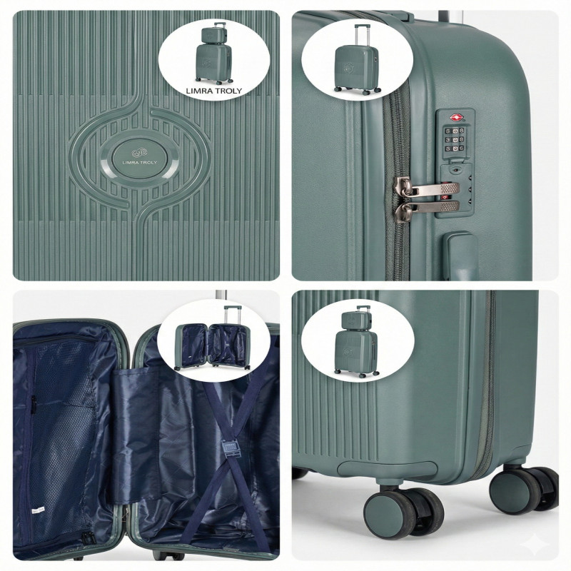 طقم شنط سفر مكون من 4 حقائب أمتعة بعجلات و بتصميم...