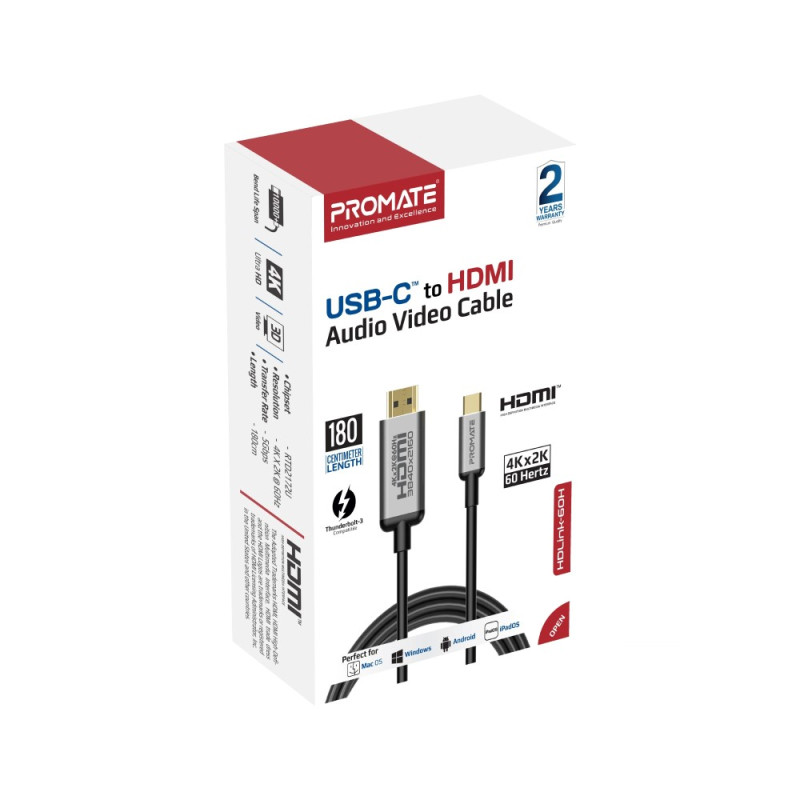 كيبل صوت وفيديو USB-C إلى HDMI مع دعم Ultra HD ,وي...