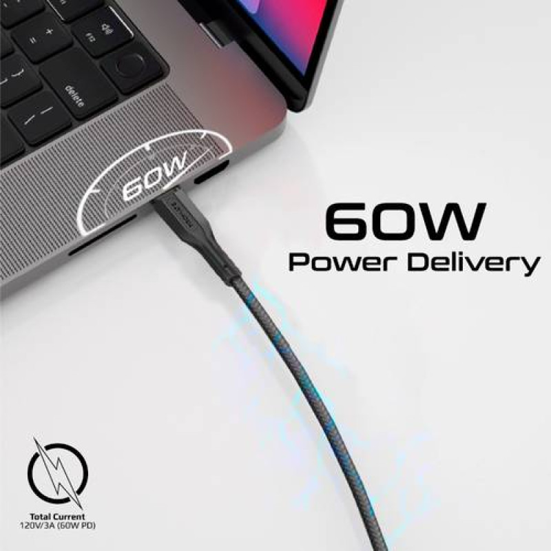 أسرع مجموعة كيابل ثلاثية USB-C™ بقدرة 60 واط، بأطو...