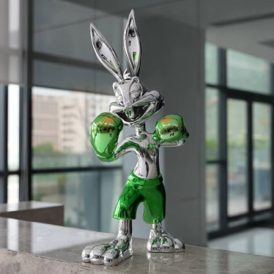 المنحوتات فن البوب الراتنج الأرنب فتاة الملاكمة أر...