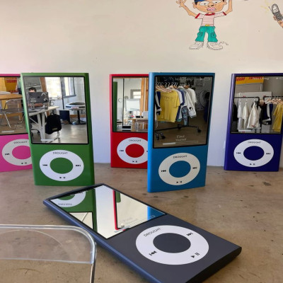 مرآة زجاجية من الخشب الصلب iPod mp3، مرآة كاملة ال...