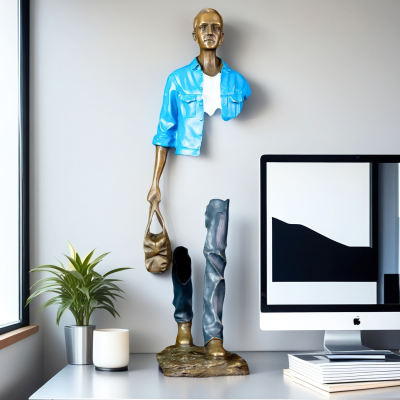 56 سنتيمتر البرونزية المسافر تمثال الصب الساخن مجر...