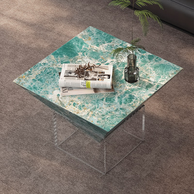 طاولة قهوة فنية جديدة راقية مصممة من حجر الأكريليك...