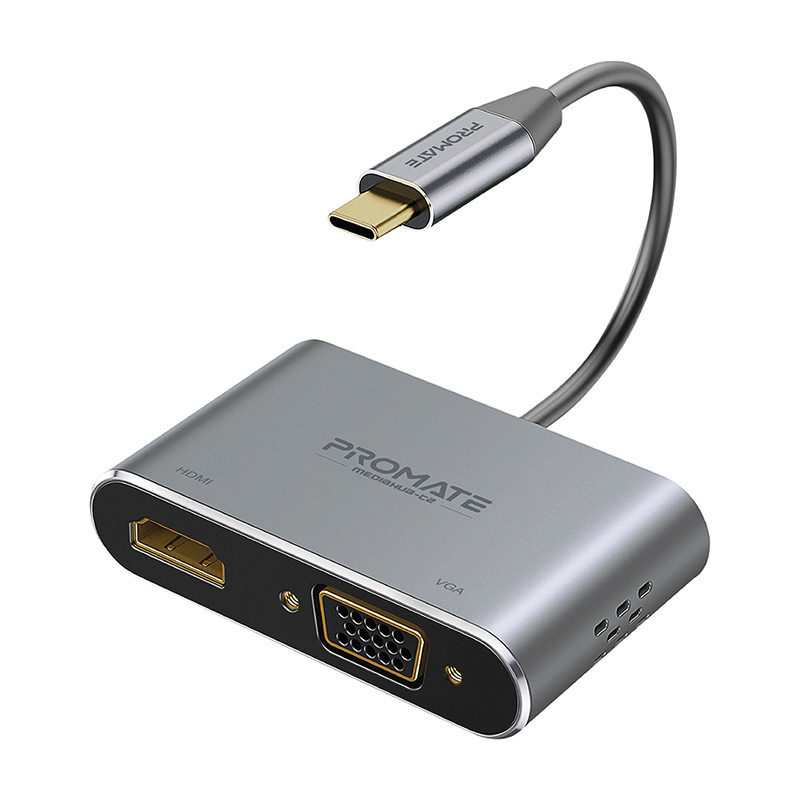 محول USB-C إلى HDMI وVGA – عرض مزدوج بدقة 4K و1080...