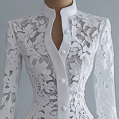 جاكيت ميدي دانتيل بأكمام بتصميم رائع يبرز أناقتك