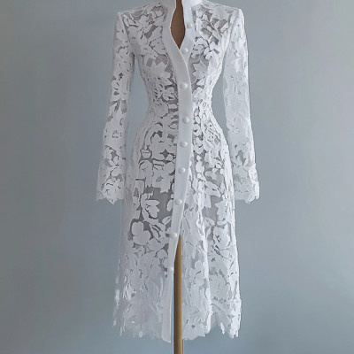 جاكيت ميدي دانتيل بأكمام بتصميم رائع يبرز أناقتك