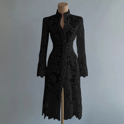 جاكيت ميدي دانتيل بأكمام بتصميم رائع يبرز أناقتك