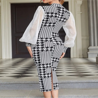 فستان ميدي نسائي بقصة ضيقة مخصرة وتصميم عصري مميز