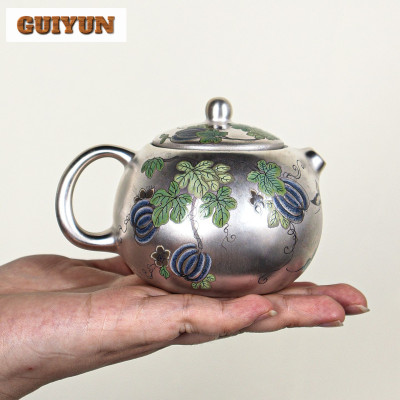 999 الفضة اللوحة طقم شاي مجموعة كاملة الإبداعية حف...