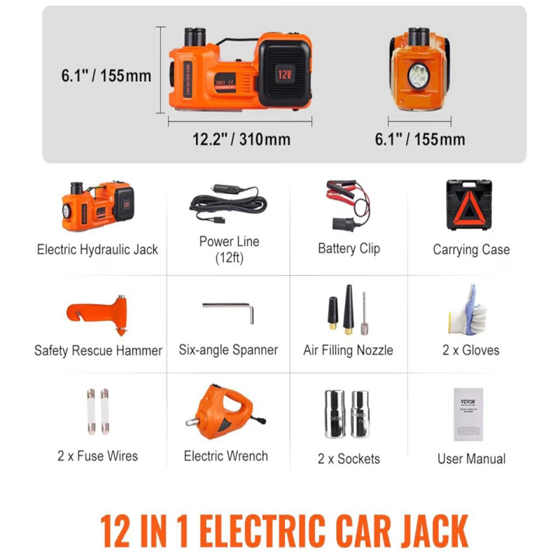رافعة هيدروليكية كهربائية 5 تي، 12 فولت 5 تي باضاء...