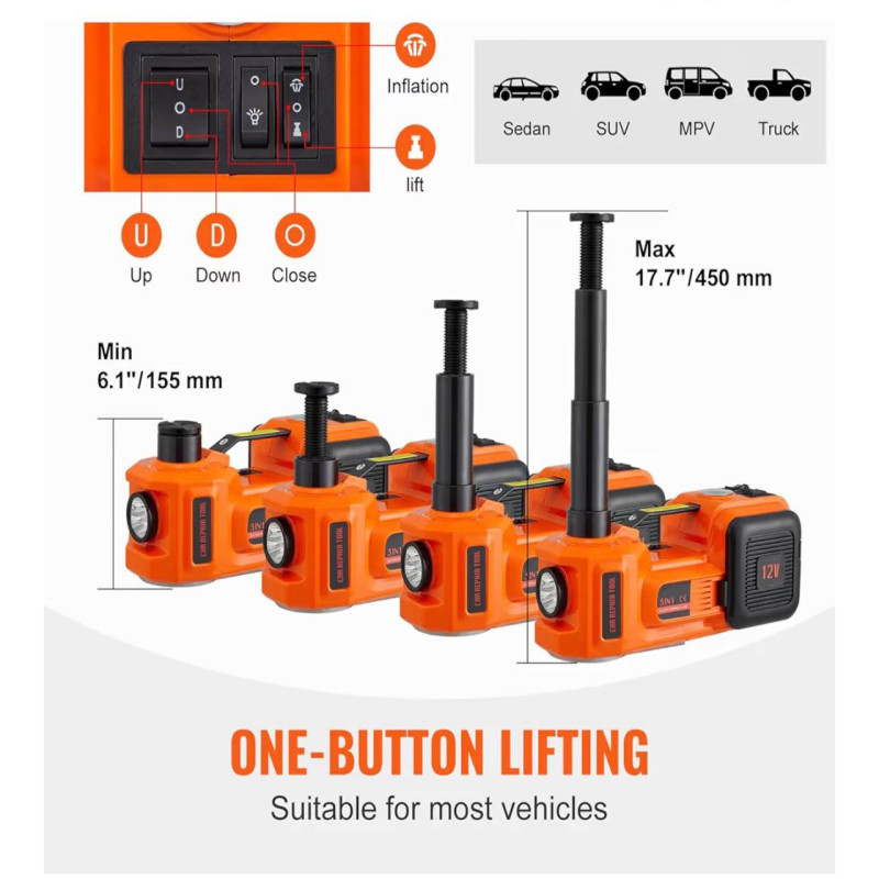 رافعة هيدروليكية كهربائية 5 تي، 12 فولت 5 تي باضاء...